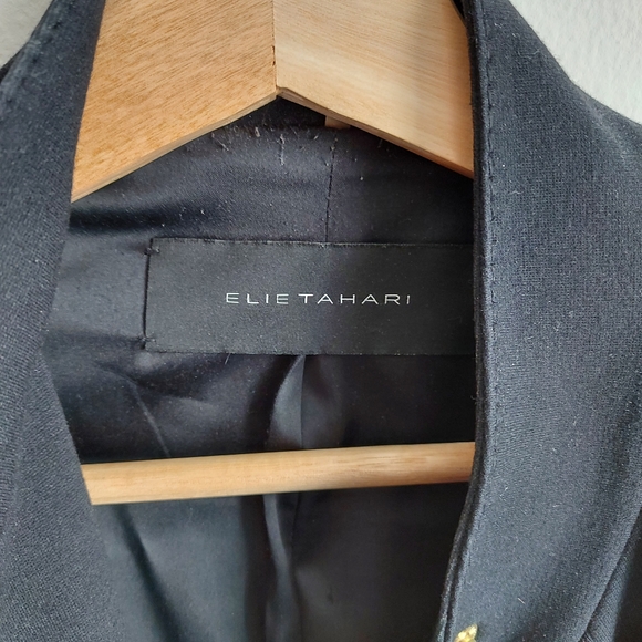 Womens Mandarin collared black jacket - Picture 3 of 6